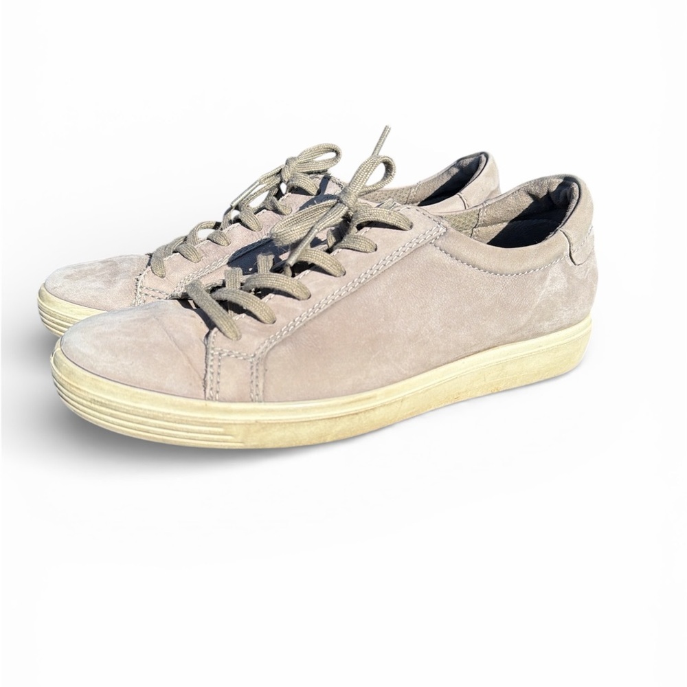 Ecco Gray Suede Lace-Up Sneakers